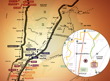 Ruparel Vivanza location map, Byculla, South Mumbai